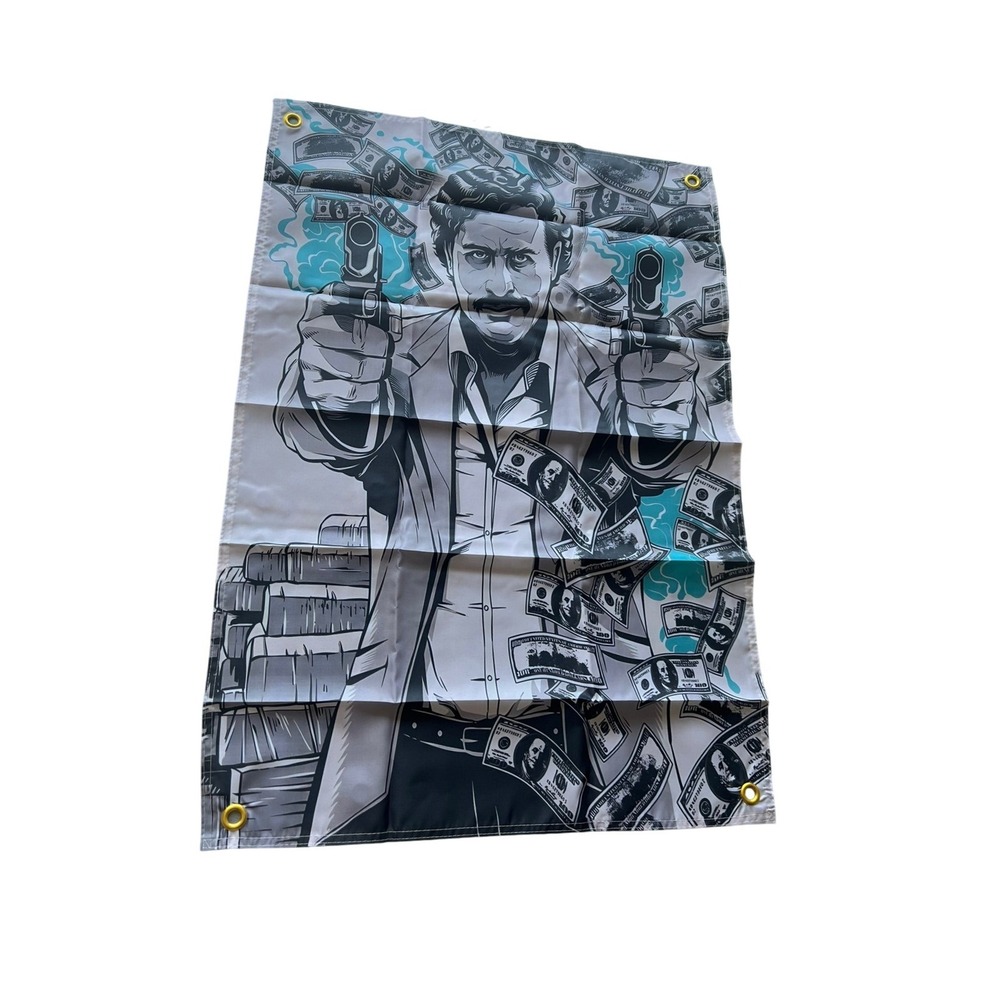 Pablo Escobar 2x3 Flag Banner ft Outdoor Polyester with Brass Grommets